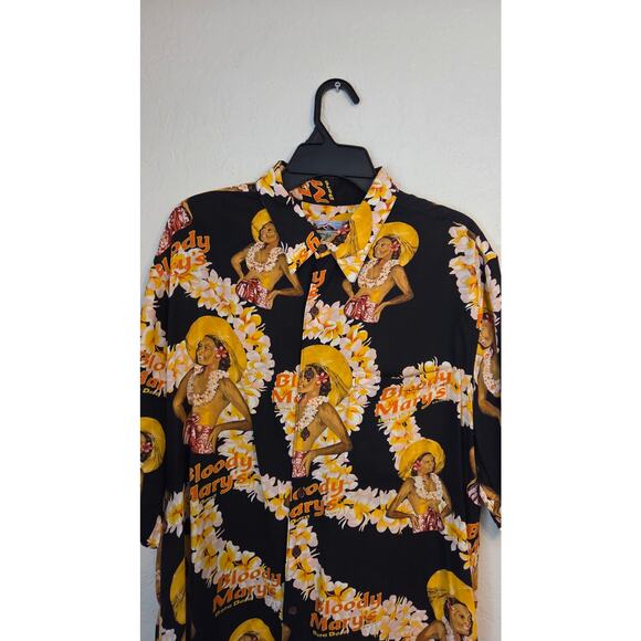 Reyn Spooner Men's Bloody Mary's Bora Bora Button Up Shirt Large Hawaiian Casual - Picture 3 of 7